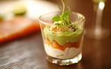 Mousse d'avocat crème et saumon