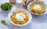 Risotto d’orzo aux tomates cerises confites et burrata