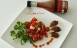 Salade de tomates et filet mignon séché au piment d'Espelette