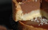 Tartelettes au chocolat au lait et passion sur lit de coco