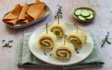 Omelette roulée aux tranches végé lentilles corail, chèvre frais et courgettes