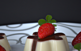 Panna cotta traditionnelle au chocolat blanc et aux fraises