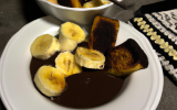 Fondue au chocolat noir et pain perdu à la banane