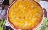 Tarte aux pêches sur crème d'amandes