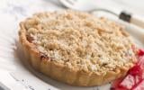 Tarte rhubarbe amandine en crumble