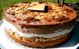 Entremet aux 3 chocolats et caramel