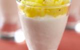 Mousse au fromage blanc et coco, ananas frais