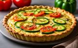 Quiche à la courgette, aux tomates et oignon