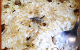 Gratin de riz au four aux champignons