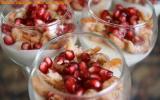 Verrines de panna cotta de fourme d'Ambert et petites crevettes grises