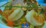 Gambas et artichauts bouillon solide