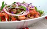 Salade de haricot Borlotti rafraîchie à la tomate