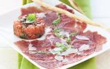 Carpaccio d'agneau au basilic et citron vert