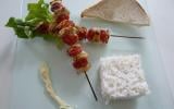 Brochettes de dinde à la sauce moutarde