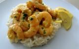 risotto aux poireaux et coteaux du Layon et ses crevettes curry-coco