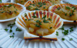 Coquilles Saint-Jacques gratinées dans la coquille