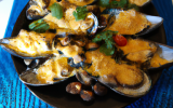 Gratin de moules au bleu