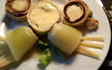 Poire feuilletée, fondue d'échalotes et Roquefort Papillon