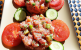 Tartare de tomates concombre et thon