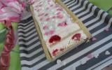 Cake glacé pistache framboise vanille
