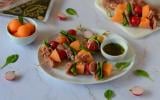 Brochettes de melon et jambon de Parme AOP