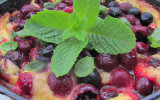 Clafoutis aux fruits rouges à la menthe