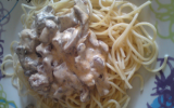 Spaghettis champignons et cidre