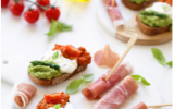 Crostini tricolores, jambon de Parme AOP