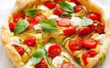 Tarte au Chavroux, tomates et courgettes