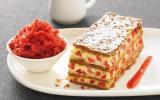 Millefeuille vanille bourbon, granité à la fraise