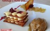 Millefeuille de pomme de terre à la ganache ivoire/réglisse, betterave confite, sorbet au sucre complet