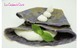 Crêpe à la violette et sa crème mentholée