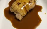 Chapon rôti sauce au foie gras