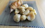 Pommes de terre, navets, poulet roti