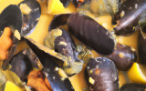 Moules au curry et zestes d'agrumes