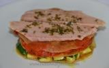 Millefeuille courgettes, tomates et émincés de thon