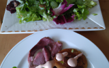 Salade folle aux st jacques et magret de canard