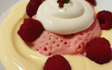 Douceur de framboise sur crème vanillée