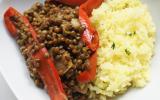 Tajine de lentilles, poivrons et tomates