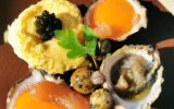Civet d'huîtres et œufs de caille