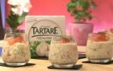 Verrine fraîcheur saumon fumé, Tartare et concombre