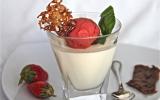 Panacotta fraises basilic