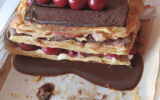 Mille feuille au chocolat et aux cerises