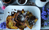 Pain perdu au chocolat noir et crème fleurette