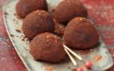 Truffes choco fraises au piment d'Espelette