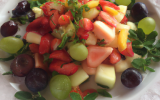 Salade de cresson et de fruits au vinaigre balsamique