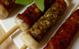 Brochette boudins blancs chorizo