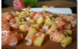 Tartare de saumon à la mangue rapide