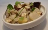 Blanquette de noix de pétoncles, champignons et noisettes