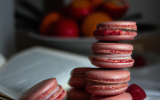 Macaron rose et framboise fraîches